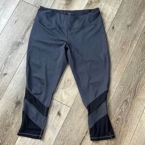 Z By Zella Mesh Crop Leggings Gray and Black